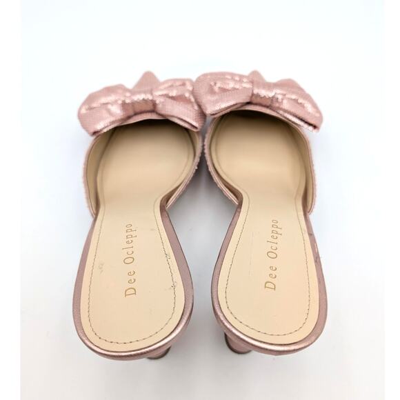 Dee Ocleppo Maldives Statin Bow Mule Pumps Women's Blush Size US9.5 EU40 - Picture 10 of 11